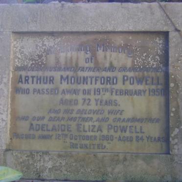 POWELL Arthur Mountford -1950  &amp; Adelaide Eliza -1960