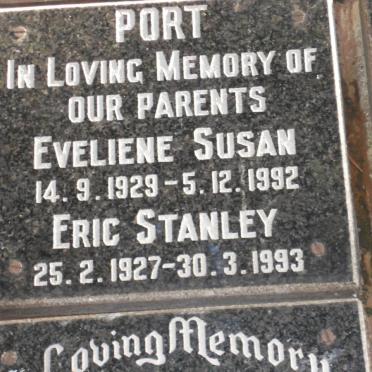PORT Eric Stanley 1927-1993 &amp; Eveliene Susan 1929-1992
