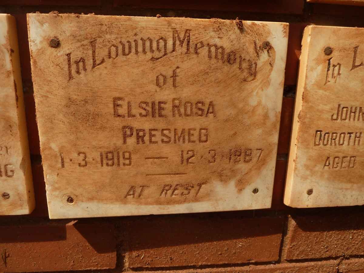PRESMEG Elsie Rosa 1919-1987