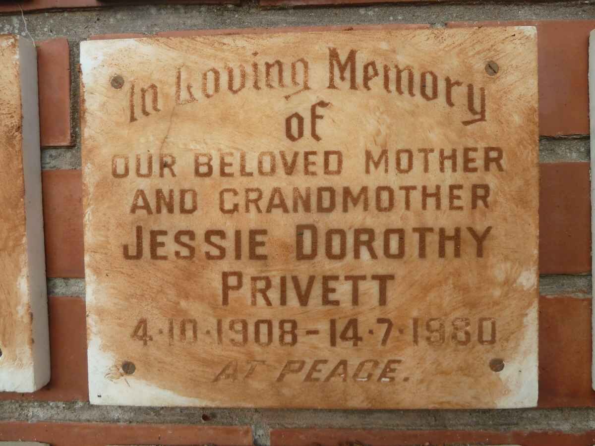 PRIVETT Jessie Dorothy 1908-1980