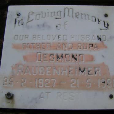 RAUBENHEIMER Desmond 1927-1988