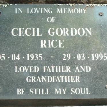 RICE Cecil Gordon 1935-1995