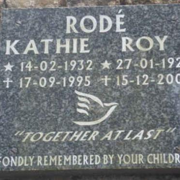 RODÉ Roy 1923-2007 &amp; Kathie 1932-1995