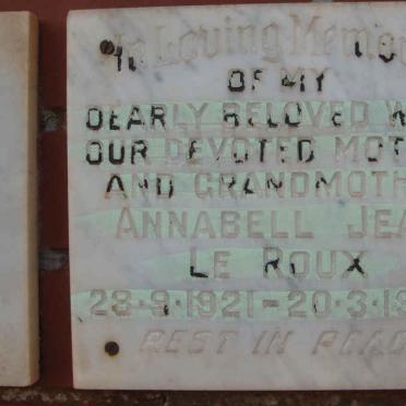 ROUX Annabell Jean, le 1921-1978