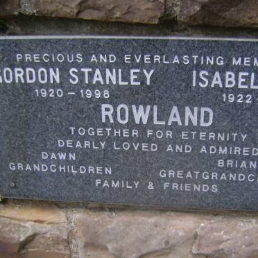 ROWLAND Gordon Stanley 1920-1998 &amp; Isabel Dulcy 1922-1985
