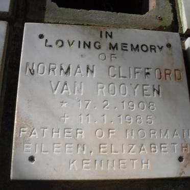 ROOYEN Norman Clifford, van 1908-1985