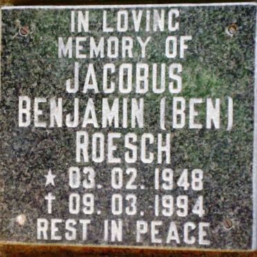 ROESCH Jacobus Benjamin 1948-1994