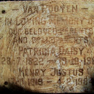 ROOYEN Henry Justus, van 1919-1984 &amp; Patricia Daisy 1922-1983