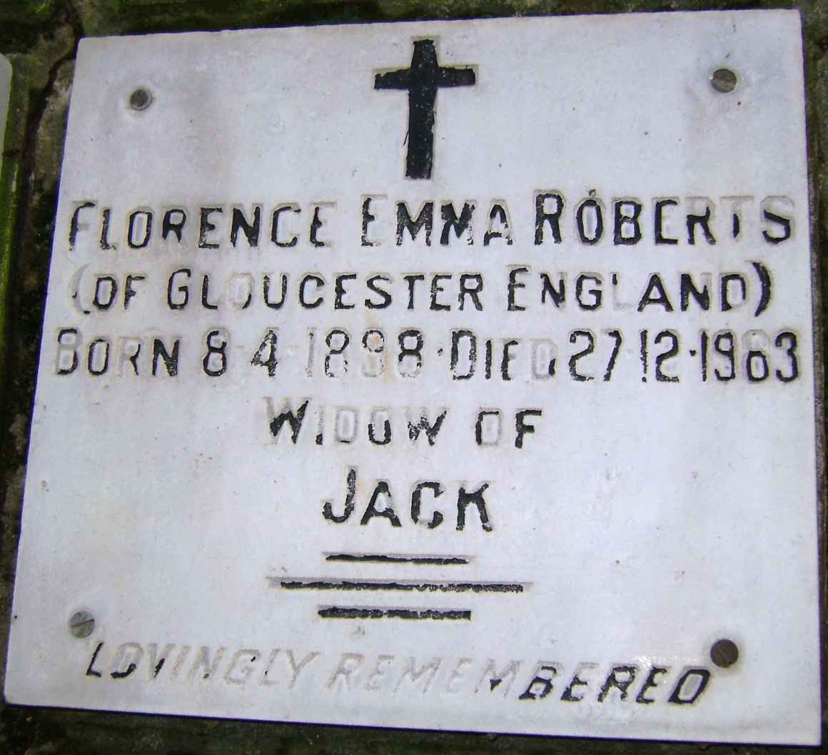ROBERTS Florence Emma 1888-1983