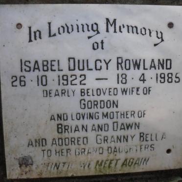 ROWLAND Isabel Dulcy 1922-1985