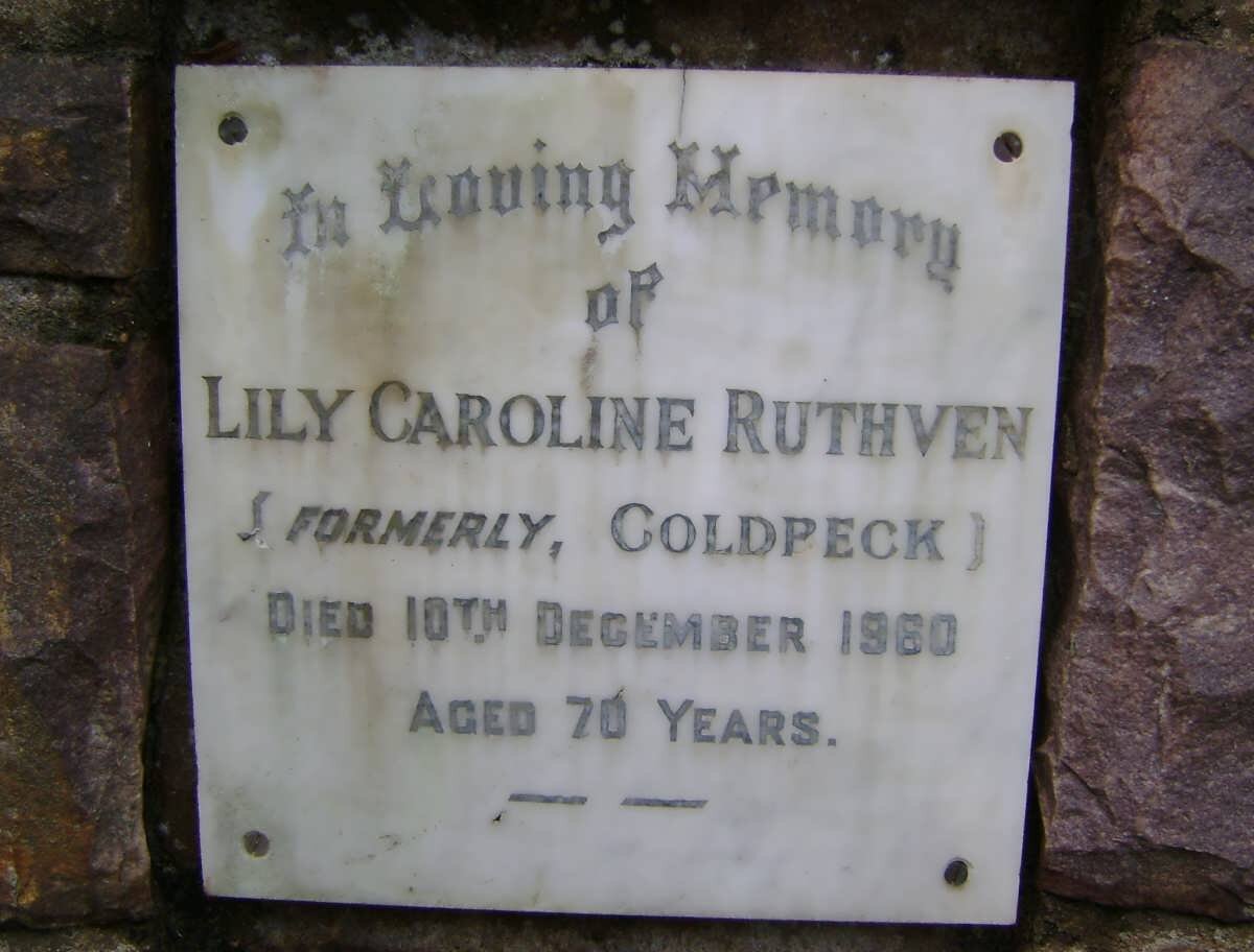 RUTHVEN Lily Caroline formerly COLDBECK -1960