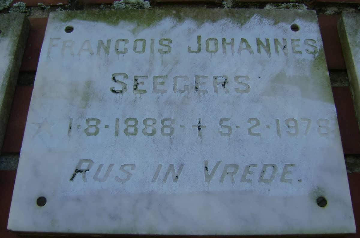 SEEGERS Francois Johannes 1888-1978