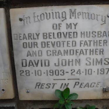 SIMS David John 1903-1977