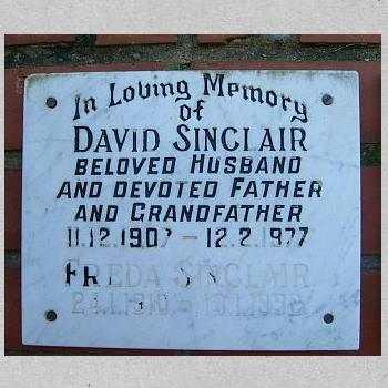 SINCLAIR David 1907-1977 &amp; Freda 1910-1992
