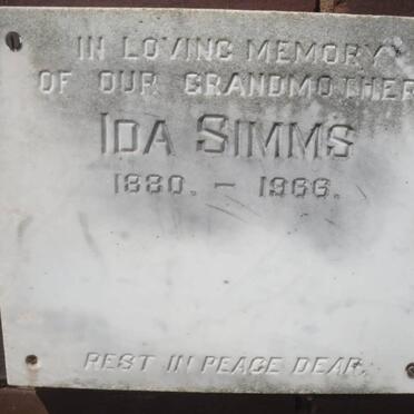 SIMMS Ida 1880-1966