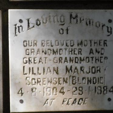 SORENSEN Lillian Marjory 1904-1984