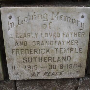 SUTHERLAND Frederick Temple 1915-1984