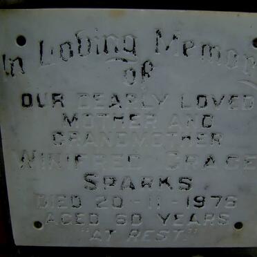 SPARKS Winifred Grace -1976