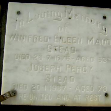 STEAD Joseph Percy -1987 &amp; Winifred Eileen Maud -1976