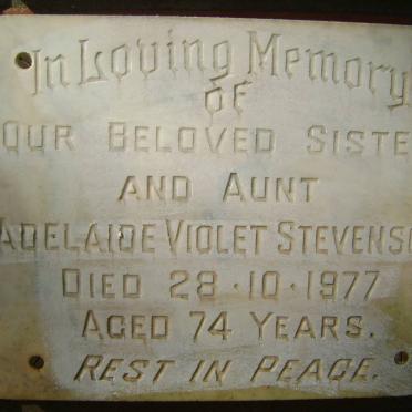 STEVENSON Adelaide Violet -1977