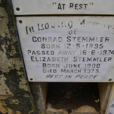 STEMMLER Conrad 1895-1974 &amp; Elizabeth 1900-1975
