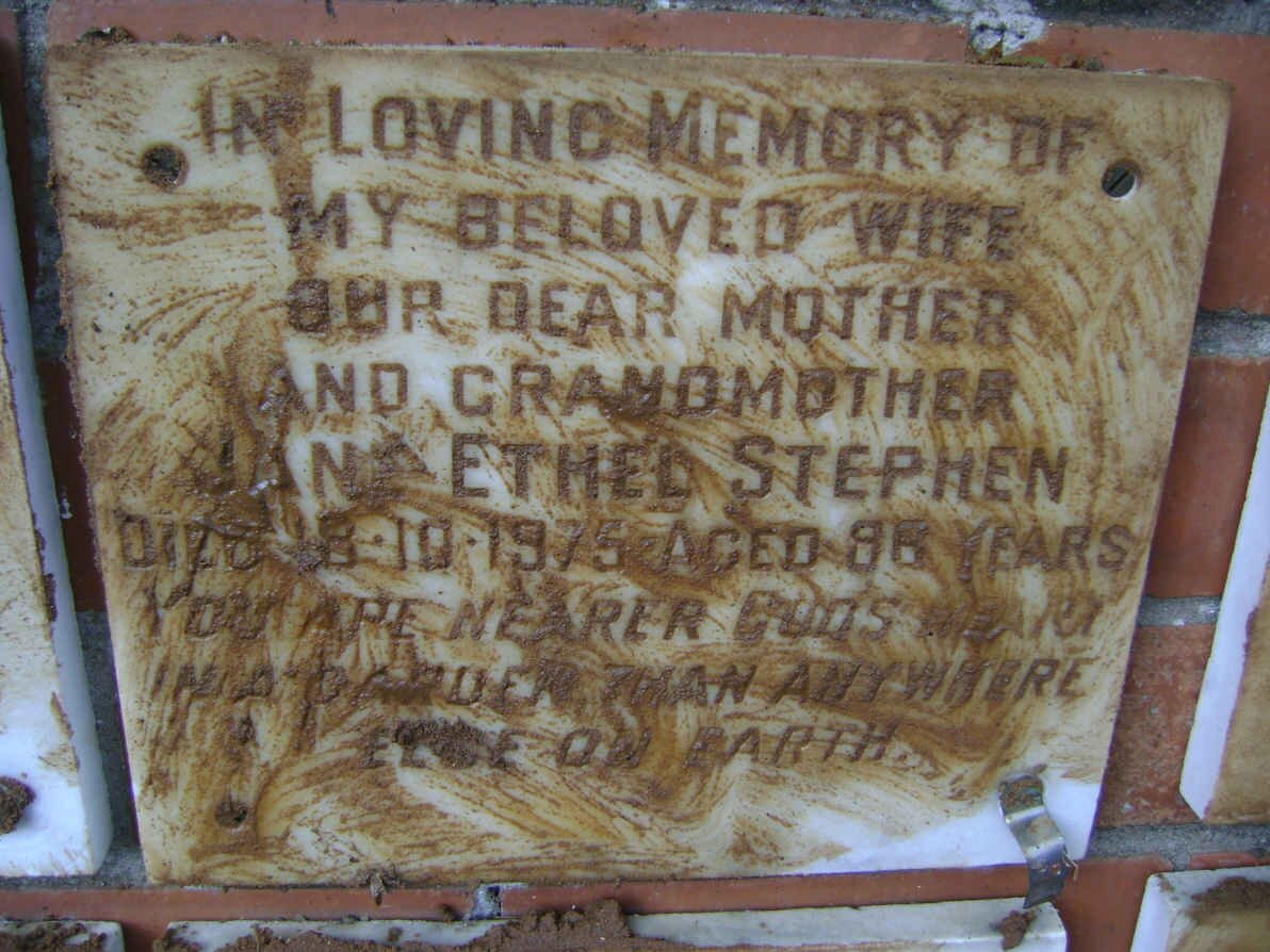 STEPHEN Jane Ethel -1975