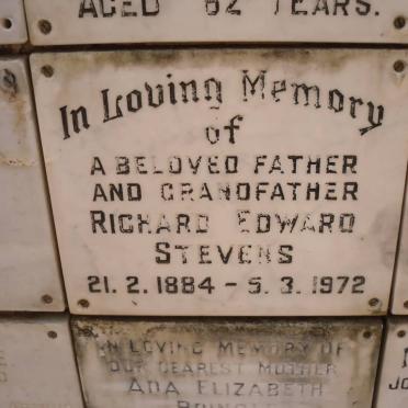 STEVENS Richard Edward 1884-1972