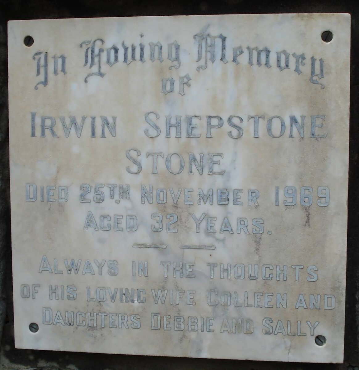STONE Irwin Shepstone -1969