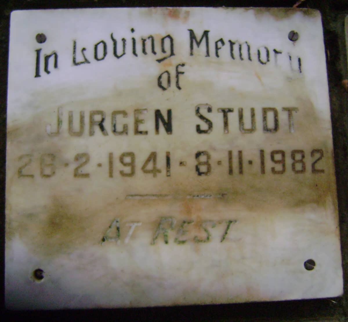 STUDT Jurgen 1941-1982