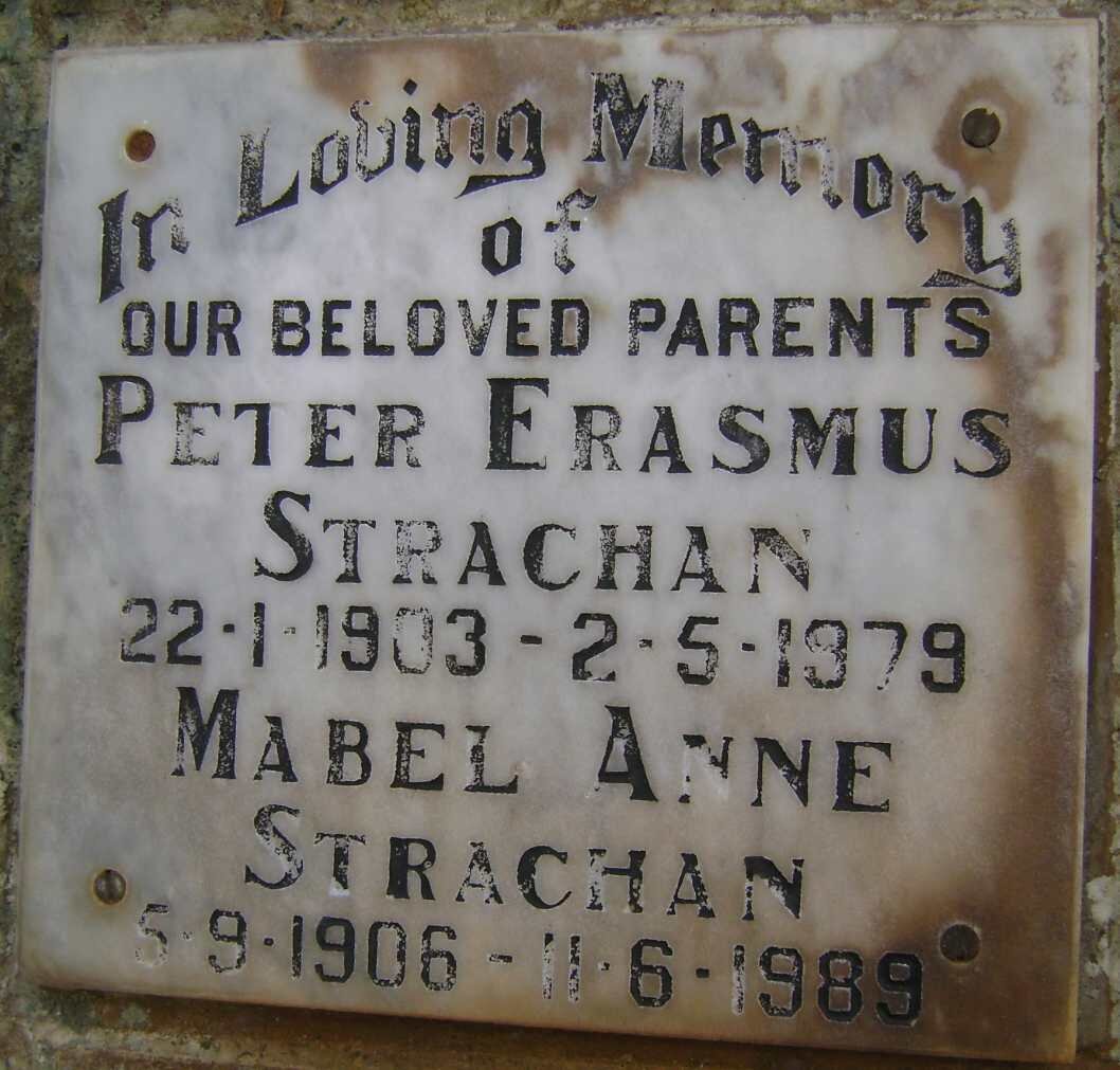 STRACHAN Peter Erasmus 1903-1979 &amp; Mabel Anne 1906-1989