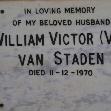 STADEN William Victor, van -1970