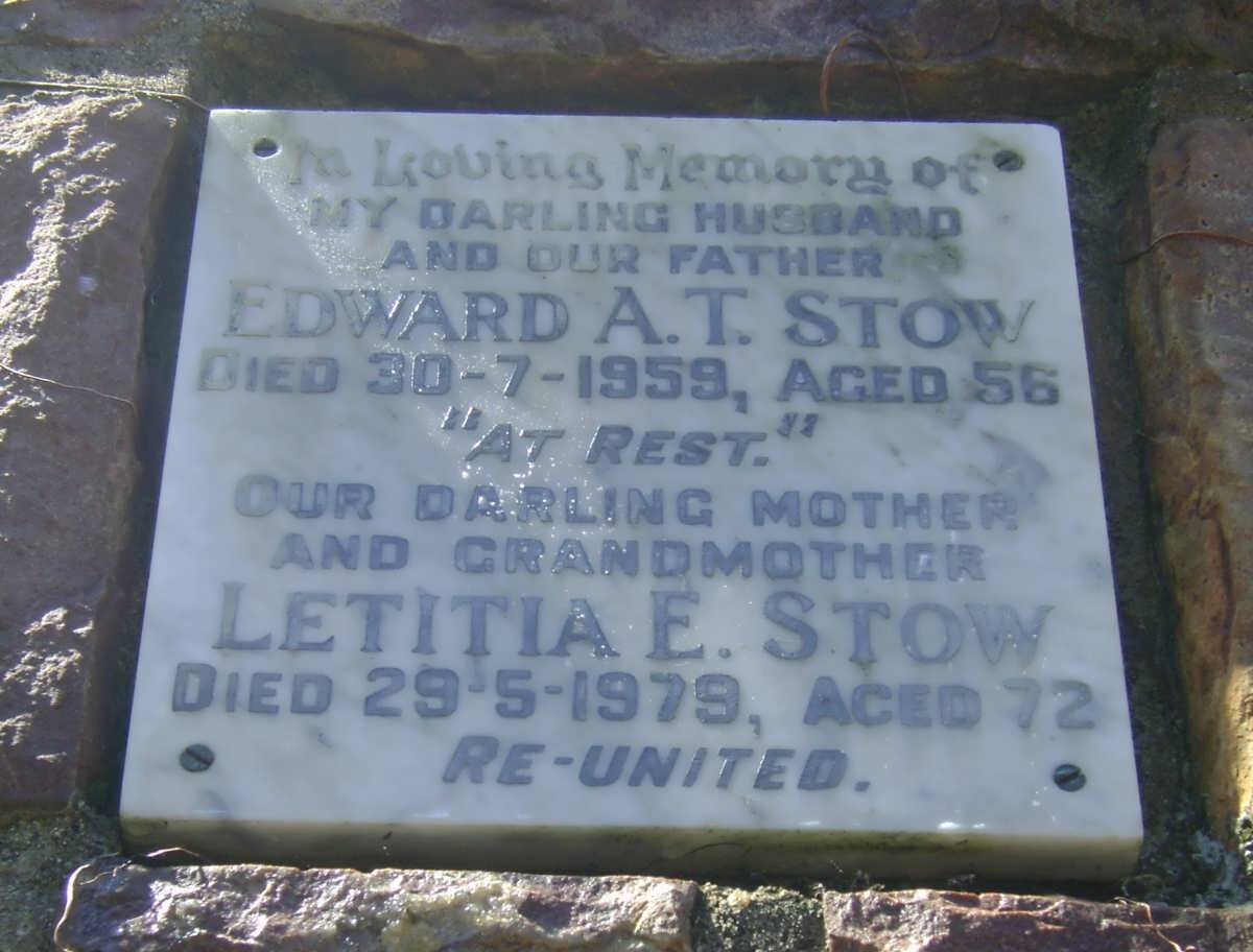 STOW Edward A.T. -1959 &amp; Letitia E. -1979
