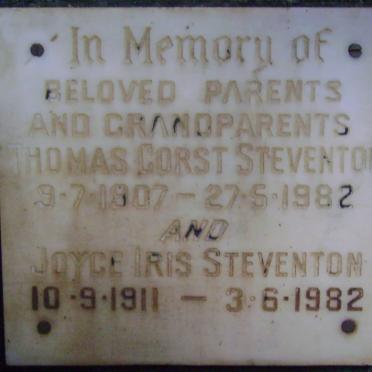 STEVENTON Thomas Gorst 1907-1982 &amp; Joyce Iris 1911-1982