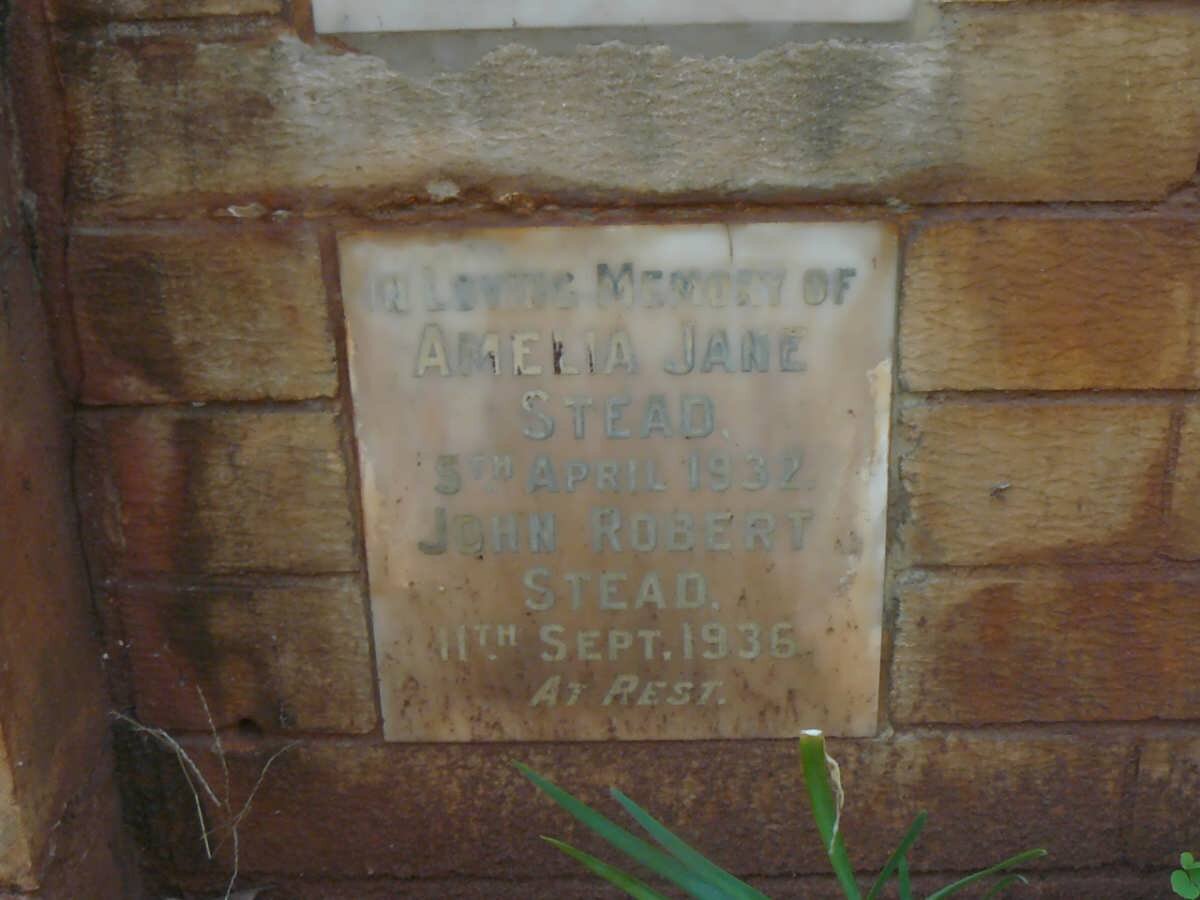 STEAD John Robert -1936 &amp; Amelia Jane -1932