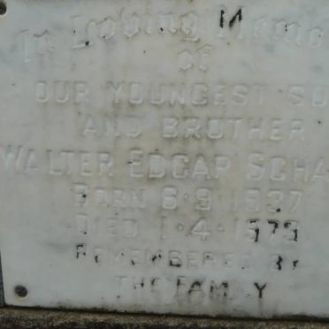 SCHAFER Walter Edgar 1937-1973