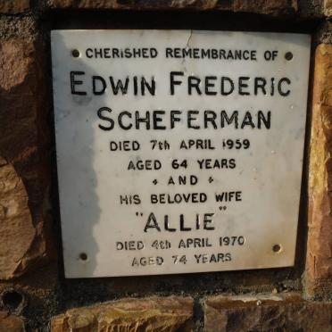 SCHEFERMAN Edwin Frederic -1959 &amp; Allie -1970