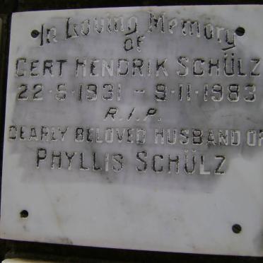 SCHULZ Gert Hendrik 1931-1983