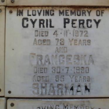 SHARMAN Cyril Percy -1972 &amp; Franceska -1990