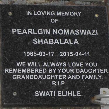 SHABALALA Pearlgin Nomaswazi 1965-2015
