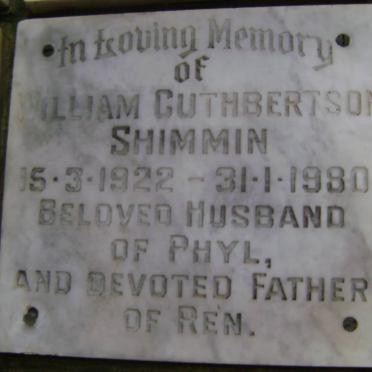 SHIMMIN William Cuthbertson 1922-1980