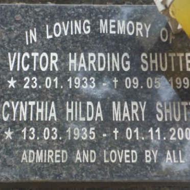 SHUTTE Victor Harding 1933-1991 &amp; Cynthia Hilda Mary 1935-2005