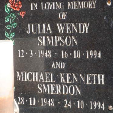 SMERDON Michael Kenneth 1948-1994 :: SIMPSON Julia Wendy 1948-1994