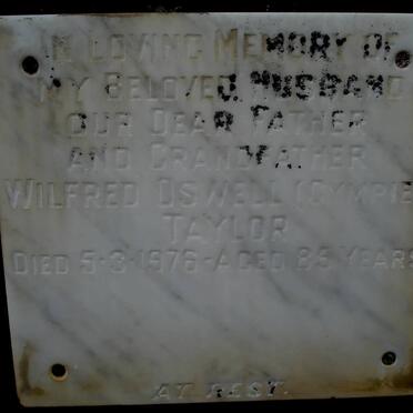 TAYLOR Wilfred Oswell -1976