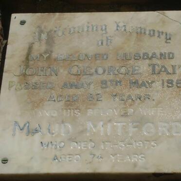 TAIT John George -1959 &amp; Maud MITFORD -1975