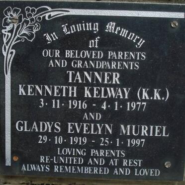 TANNER Kenneth Kelway 1916-1977 &amp; Gladys Evelyn Muriel 1919-1997