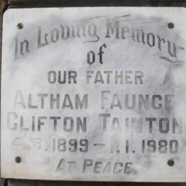 TAINTON Altham Faunce Clifton 1899-1980