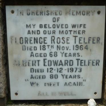 TELFER Albert Edward -1973 &amp; Florence Rose -1964