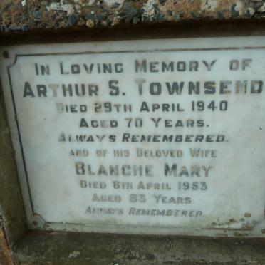 TOWNSEND Arthur S. -1940 &amp; Blanche Mary -1953