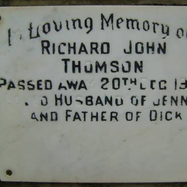 THOMSON Richard John -1972 