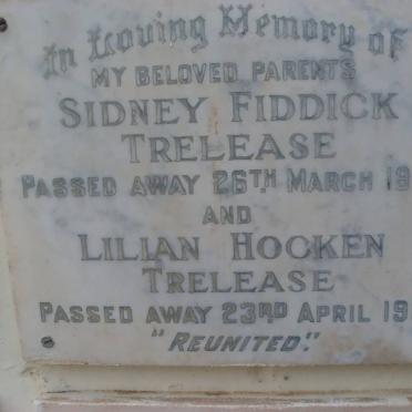 TRELEASE Sidney Fiddick -1948 &amp; Lilian Hicken -1961